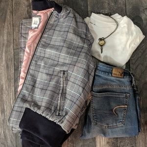 NWT Gap Plaid Bomber Jacket